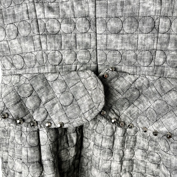 Erica Women’s Grey Quilted/ Studded/ Office Dress Large.. good condition. - Picture 6 of 11